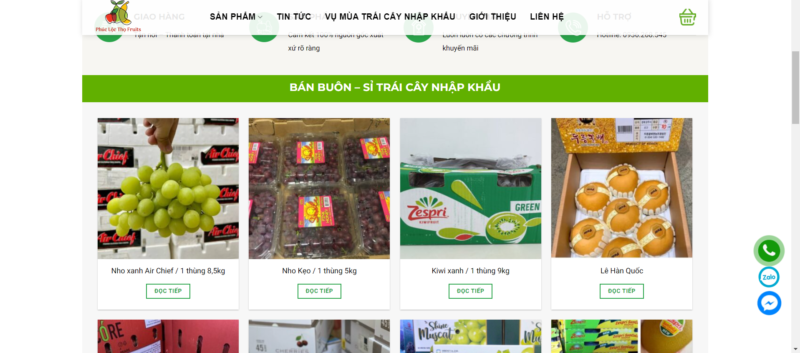 Website của Phúc Lộc Thọ Fruits